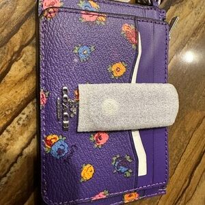 Coach Purple Wallet with Floral Accents